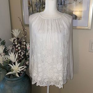 Viola Borghi silk white summer blouse